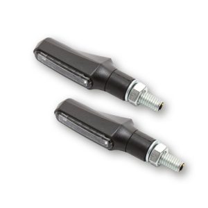 HIGHSIDER smart Shorty Fin LED Rück-, Bremslicht, Blinker Schwarz/Getönt 3in1, E-Geprüft (Paar)