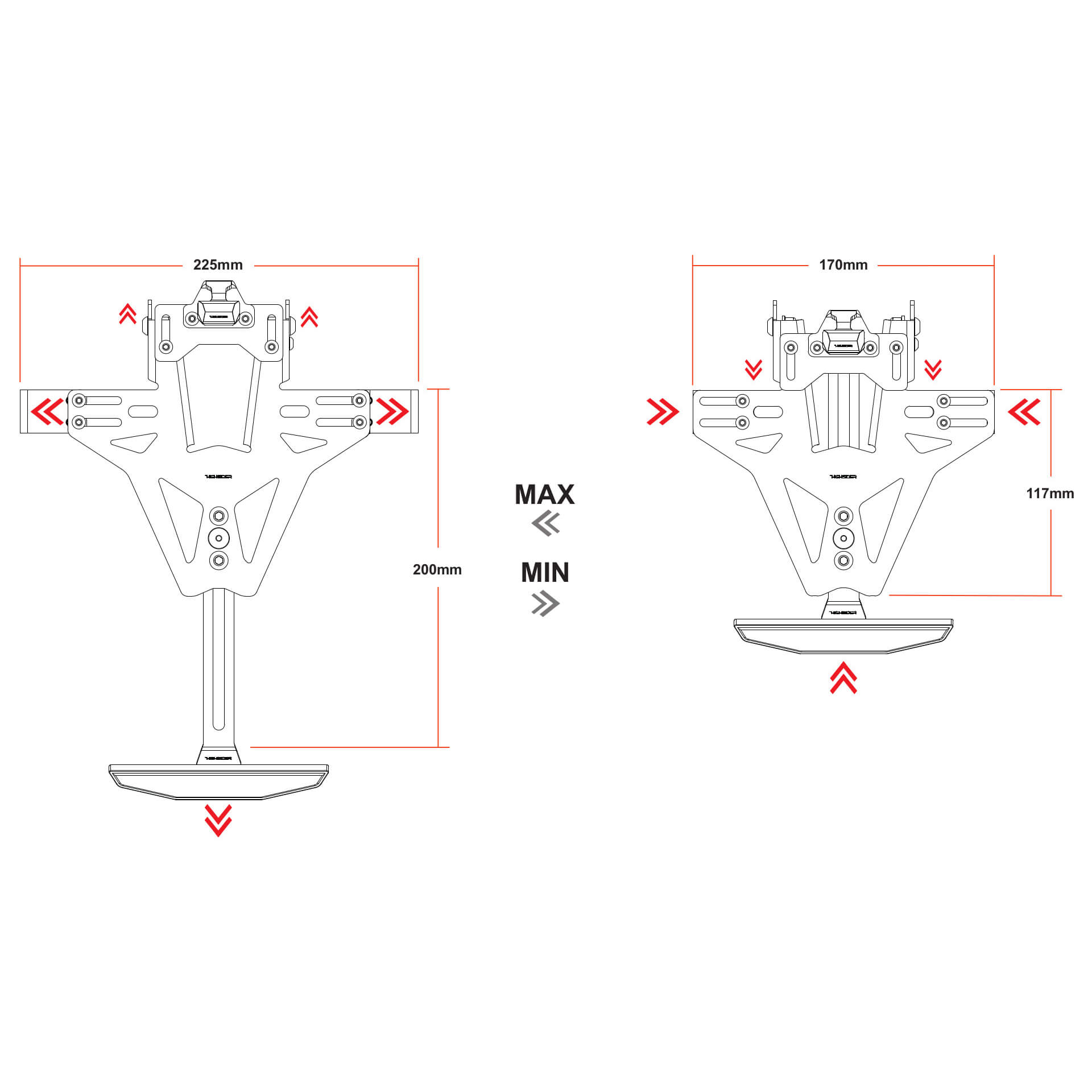 highsider AKRON-RS PRO dla Honda CBR 650 R /CB 650 R 21-23, w tym oświetlenie tablicy rejestracyjnej